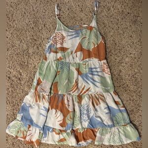 Roxy Women’s Tropical Tiered Sundress in Green, Rust & Blue